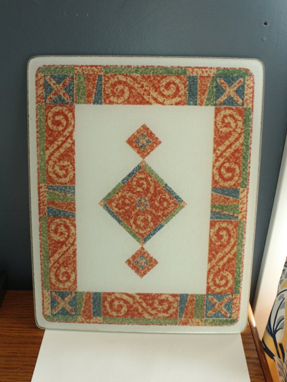 Corelle Sand Art Glass Cutting Board Textured